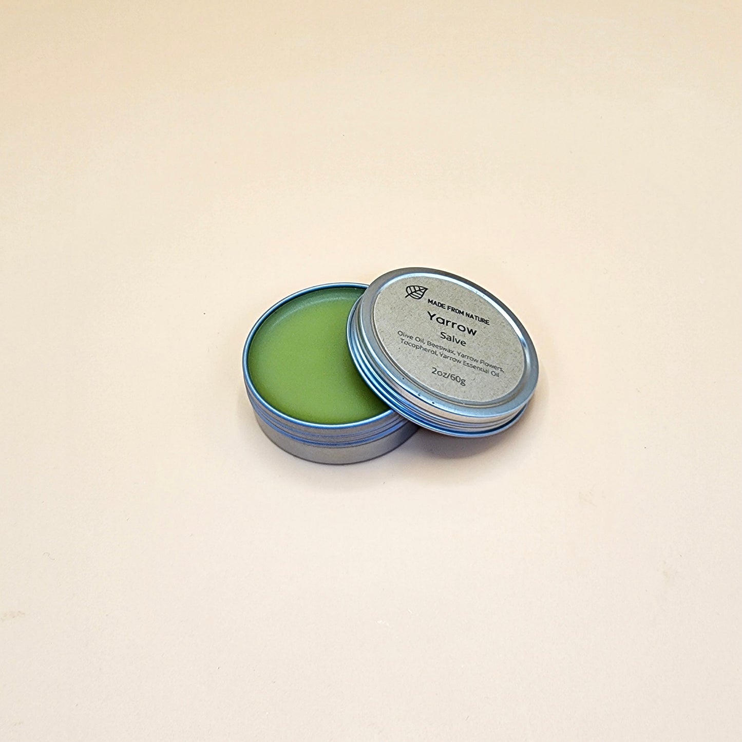 Yarrow Flower Salve has many skin benefits: wounds heal faster, helps prevent infection, reduces redness, irritation, and inflammation, helps with itching and insect bites.