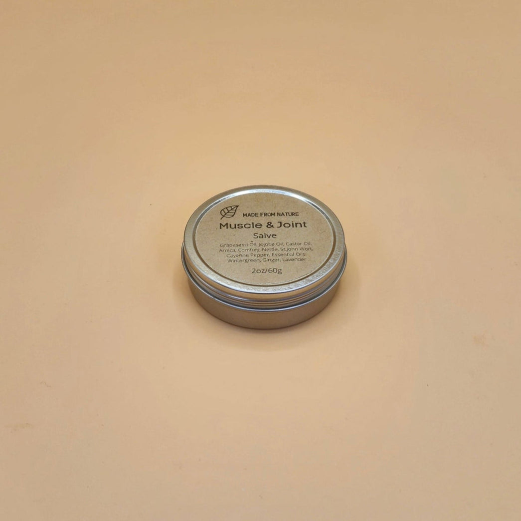 Best Muscle and Joint Pain Relief Balm made with the finest Arnica, Comfrey, Nettle, St. John Wort, Cayenne Pepper, Wintergreen Essential Oil, Ginger Essential Oil, Lavender Essential Oil, nourishing Jojoba Oil, Castor Oil and pure beeswax. This all-natural salve is designed to provide relief and promote healing for a variety of skin concerns.