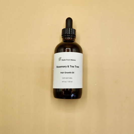Rosemary & Tea Tree Hair Oil  is made with Castor Oil and Jojoba Oil. A blend of rosemary and tea tree hair oil offers potential benefits like promoting hair growth, reducing dandruff, and improving overall scalp health due to their combined anti-inflammatory, antimicrobial, and antioxidant properties. 