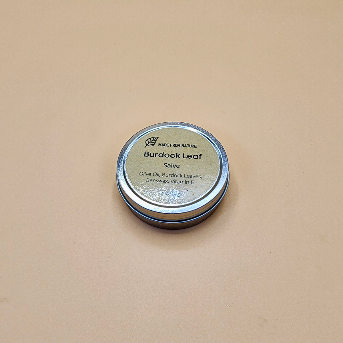 Burdock Leaf Salve in metal tin — natural herbal salve for psoriasis, dermatitis and sensitive skin
