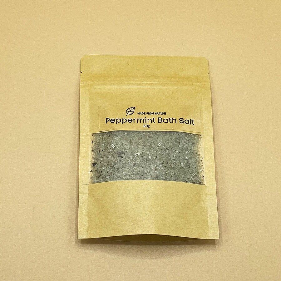 Peppermint bath salt for muscle pain and stiffness.