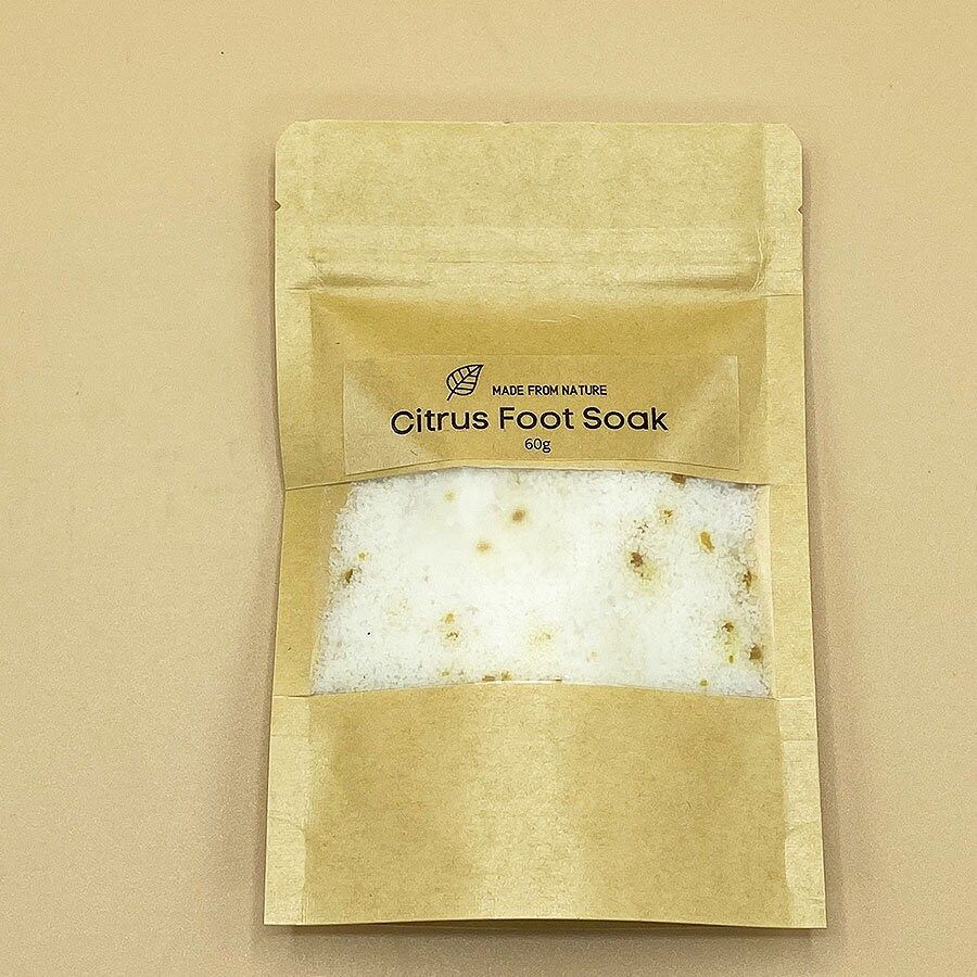 Natural Citrus Orange Peels Mineral Feet Soak Bath Salt for aching feet.