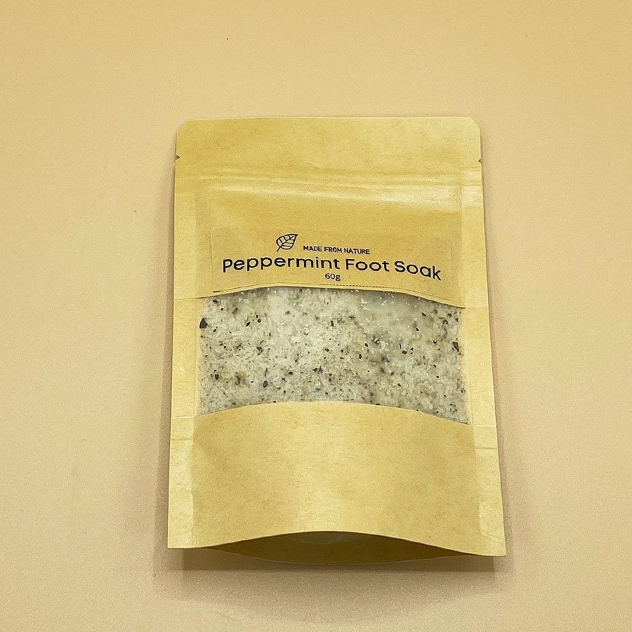 Natural Peppermint Mineral Feet Soak Bath Salt for aching feet