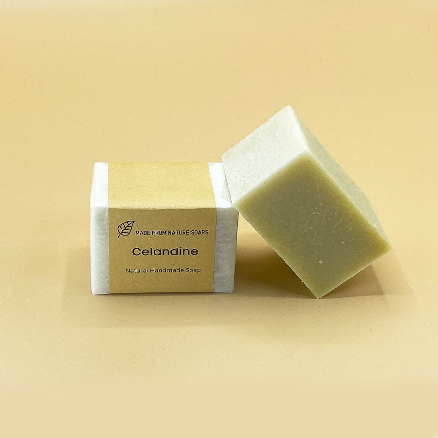 All Natural Celandine Herb Bar Soap Eczema Handmade